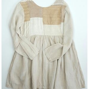 Vintage Boho Top | Patchwork Babydoll Top